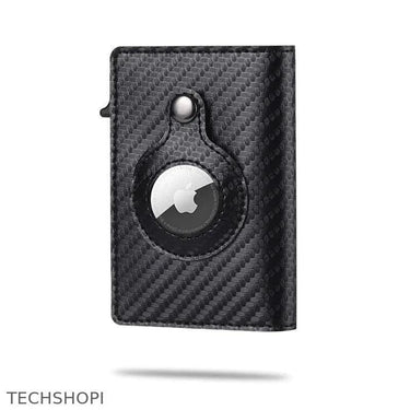 AirTag Wallet & Card Holder RFID Carbon Fibre PU Leather - TechShopi